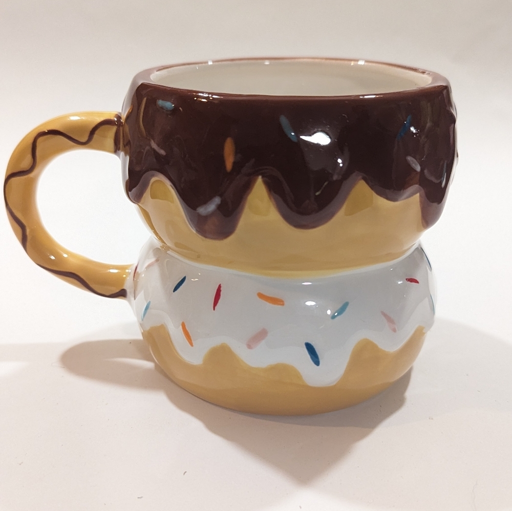 Sprinkles donut ceramic mug